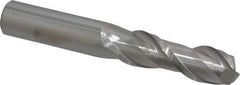 Accupro - 3/4", 2-1/4" LOC, 3/4" Shank Diam, 5" OAL, 2 Flute, Solid Carbide Square End Mill - Single End, Uncoated, Spiral Flute, 40° Helix, Centercutting, Right Hand Cut, Right Hand Flute - Americas Industrial Supply