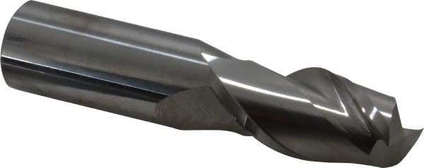 Accupro - 7/8", 1-3/4" LOC, 7/8" Shank Diam, 4" OAL, 2 Flute, Solid Carbide Square End Mill - Single End, Uncoated, Spiral Flute, 40° Helix, Centercutting, Right Hand Cut, Right Hand Flute - Americas Industrial Supply