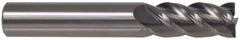 Accupro - 3/16", 3/8" LOC, 3/16" Shank Diam, 3" OAL, 4 Flute, Solid Carbide Square End Mill - Single End, Uncoated, Spiral Flute, 40° Helix, Centercutting, Right Hand Cut, Right Hand Flute - Americas Industrial Supply