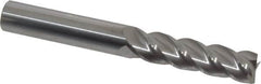 Accupro - 3/8", 1-3/8" LOC, 3/8" Shank Diam, 3" OAL, 4 Flute, Solid Carbide Square End Mill - Single End, Uncoated, Spiral Flute, 40° Helix, Centercutting, Right Hand Cut, Right Hand Flute - Americas Industrial Supply