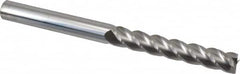 Accupro - 1/2", 3" LOC, 1/2" Shank Diam, 6" OAL, 4 Flute, Solid Carbide Square End Mill - Single End, Uncoated, Spiral Flute, 40° Helix, Centercutting, Right Hand Cut, Right Hand Flute - Americas Industrial Supply