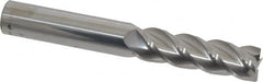 Accupro - 5/8", 2-1/8" LOC, 5/8" Shank Diam, 4-5/8" OAL, 4 Flute, Solid Carbide Square End Mill - Single End, Uncoated, Spiral Flute, 40° Helix, Centercutting, Right Hand Cut, Right Hand Flute - Americas Industrial Supply