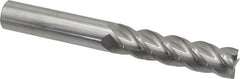 Accupro - 3/4", 3" LOC, 3/4" Shank Diam, 6" OAL, 4 Flute, Solid Carbide Square End Mill - Single End, Uncoated, Spiral Flute, 40° Helix, Centercutting, Right Hand Cut, Right Hand Flute - Americas Industrial Supply