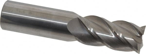 Accupro - 7/8", 1-3/4" LOC, 7/8" Shank Diam, 4" OAL, 4 Flute, Solid Carbide Square End Mill - Single End, Uncoated, Spiral Flute, 40° Helix, Centercutting, Right Hand Cut, Right Hand Flute - Americas Industrial Supply