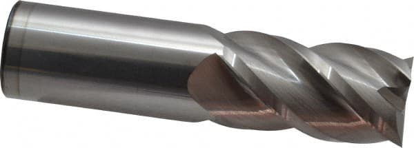Accupro - 1", 1-3/4" LOC, 1" Shank Diam, 4" OAL, 4 Flute, Solid Carbide Square End Mill - Single End, Uncoated, Spiral Flute, 40° Helix, Centercutting, Right Hand Cut, Right Hand Flute - Americas Industrial Supply