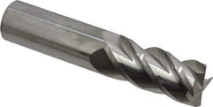 Accupro - 1", 2-1/4" LOC, 1" Shank Diam, 5" OAL, 4 Flute, Solid Carbide Square End Mill - Single End, Uncoated, Spiral Flute, 40° Helix, Centercutting, Right Hand Cut, Right Hand Flute - Americas Industrial Supply