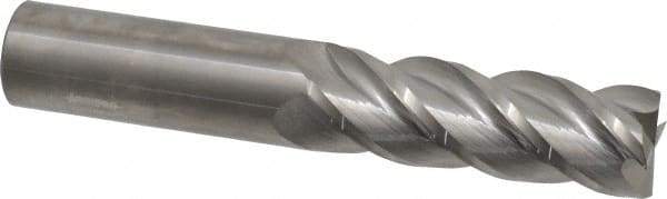 Accupro - 1", 3" LOC, 1" Shank Diam, 6" OAL, 4 Flute, Solid Carbide Square End Mill - Single End, Uncoated, Spiral Flute, 40° Helix, Centercutting, Right Hand Cut, Right Hand Flute - Americas Industrial Supply