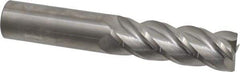 Accupro - 1", 3" LOC, 1" Shank Diam, 6" OAL, 4 Flute, Solid Carbide Square End Mill - Single End, Uncoated, Spiral Flute, 40° Helix, Centercutting, Right Hand Cut, Right Hand Flute - Americas Industrial Supply
