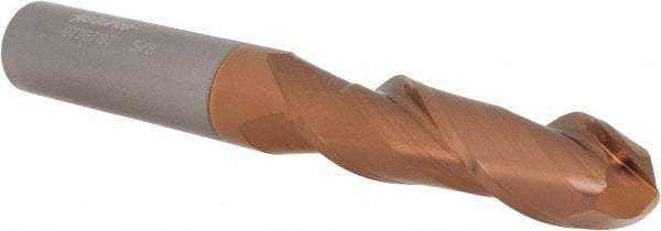 Accupro - 5/8" Diam, 2-1/8" LOC, 2 Flute Solid Carbide Ball End Mill - TiCN Finish, Single End, 4-5/8" OAL, 5/8" Shank Diam, Spiral Flute - Americas Industrial Supply