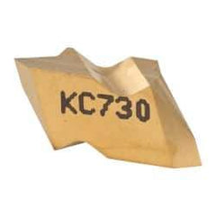 Kennametal - NTF2 Grade KC730, Internal/External Partial Profile 60° Threading Insert - 0.6 to 1.75mm & 14 to 44 TPI Ext Pitch, 10 to 20mm & 12 to 24 TPI Int Pitch, Right Hand Insert, TiN Finish, Carbide - Americas Industrial Supply