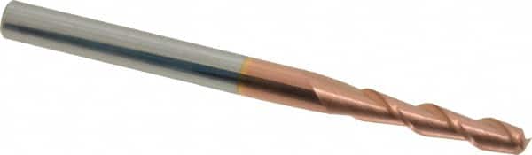 Accupro - 5/32", 3/4" LOC, 3/16" Shank Diam, 2-1/2" OAL, 2 Flute, Solid Carbide Square End Mill - Single End, TiCN Finish, Spiral Flute, 40° Helix, Centercutting, Right Hand Cut, Right Hand Flute - Americas Industrial Supply