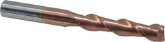 Accupro - 5/8", 3" LOC, 5/8" Shank Diam, 6" OAL, 2 Flute, Solid Carbide Square End Mill - Single End, TiCN Finish, Spiral Flute, 40° Helix, Centercutting, Right Hand Cut, Right Hand Flute - Americas Industrial Supply
