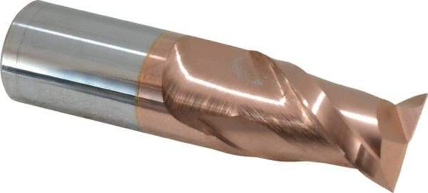 Accupro - 1", 1-3/4" LOC, 1" Shank Diam, 4" OAL, 2 Flute, Solid Carbide Square End Mill - Single End, TiCN Finish, Spiral Flute, 40° Helix, Centercutting, Right Hand Cut, Right Hand Flute - Americas Industrial Supply