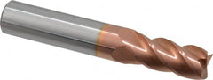 Accupro - 15/32", 1" LOC, 1/2" Shank Diam, 3" OAL, 4 Flute, Solid Carbide Square End Mill - Single End, TiCN Finish, Spiral Flute, 40° Helix, Centercutting, Right Hand Cut, Right Hand Flute - Americas Industrial Supply