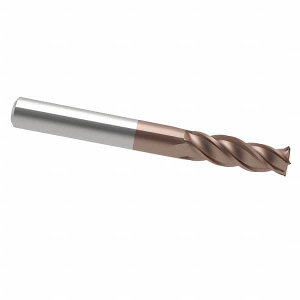 Accupro - 1/2", 2" LOC, 1/2" Shank Diam, 4" OAL, 4 Flute, Solid Carbide Square End Mill - Single End, TiCN Finish, Spiral Flute, 40° Helix, Centercutting, Right Hand Cut, Right Hand Flute - Americas Industrial Supply