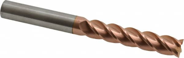 Accupro - 5/8", 3" LOC, 5/8" Shank Diam, 6" OAL, 4 Flute, Solid Carbide Square End Mill - Single End, TiCN Finish, Spiral Flute, 40° Helix, Centercutting, Right Hand Cut, Right Hand Flute - Americas Industrial Supply