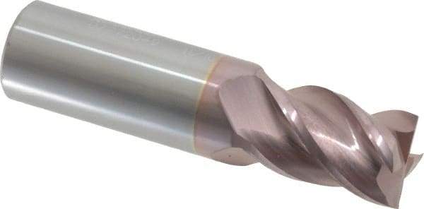 Accupro - 11/16", 1" LOC, 3/4" Shank Diam, 3" OAL, 4 Flute, Solid Carbide Square End Mill - Single End, TiCN Finish, Spiral Flute, 40° Helix, Centercutting, Right Hand Cut, Right Hand Flute - Americas Industrial Supply