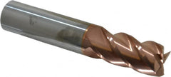 Accupro - 3/4", 1-1/2" LOC, 3/4" Shank Diam, 4" OAL, 4 Flute, Solid Carbide Square End Mill - Single End, TiCN Finish, Spiral Flute, 40° Helix, Centercutting, Right Hand Cut, Right Hand Flute - Americas Industrial Supply