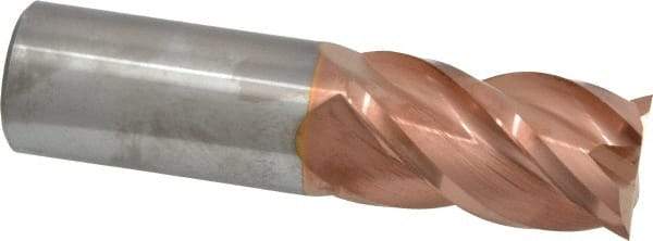 Accupro - 1", 1-3/4" LOC, 1" Shank Diam, 4" OAL, 4 Flute, Solid Carbide Square End Mill - Single End, TiCN Finish, Spiral Flute, 40° Helix, Centercutting, Right Hand Cut, Right Hand Flute - Americas Industrial Supply