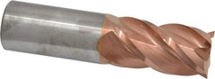 Accupro - 1", 1-3/4" LOC, 1" Shank Diam, 4" OAL, 4 Flute, Solid Carbide Square End Mill - Single End, TiCN Finish, Spiral Flute, 40° Helix, Centercutting, Right Hand Cut, Right Hand Flute - Americas Industrial Supply