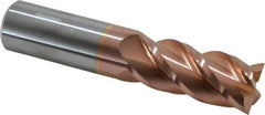 Accupro - 1", 2-1/4" LOC, 1" Shank Diam, 5" OAL, 4 Flute, Solid Carbide Square End Mill - Single End, TiCN Finish, Spiral Flute, 40° Helix, Centercutting, Right Hand Cut, Right Hand Flute - Americas Industrial Supply