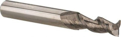 Accupro - 9/32", 13/16" LOC, 5/16" Shank Diam, 2-1/2" OAL, 2 Flute, Solid Carbide Square End Mill - Single End, Uncoated, Spiral Flute, 45° Helix, Centercutting, Right Hand Cut, Right Hand Flute - Americas Industrial Supply