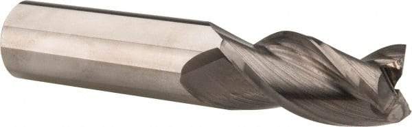Accupro - 1", 2" LOC, 1" Shank Diam, 5" OAL, 3 Flute, Solid Carbide Square End Mill - Single End, Uncoated, Spiral Flute, 37° Helix, Centercutting, Right Hand Cut, Right Hand Flute - Americas Industrial Supply