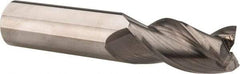Accupro - 1", 2" LOC, 1" Shank Diam, 5" OAL, 3 Flute, Solid Carbide Square End Mill - Single End, Uncoated, Spiral Flute, 37° Helix, Centercutting, Right Hand Cut, Right Hand Flute - Americas Industrial Supply