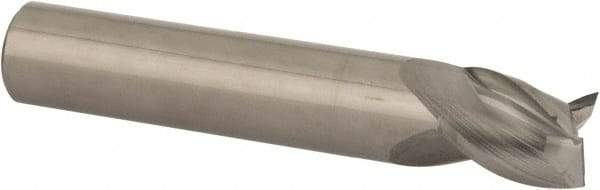 Accupro - 5/8", 3/4" LOC, 5/8" Shank Diam, 3-1/2" OAL, 3 Flute, Solid Carbide Square End Mill - Single End, Uncoated, Spiral Flute, 37° Helix, Centercutting, Right Hand Cut, Right Hand Flute - Americas Industrial Supply