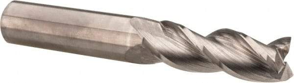 Accupro - 3/4", 2" LOC, 3/4" Shank Diam, 5" OAL, 3 Flute, Solid Carbide Square End Mill - Single End, Uncoated, Spiral Flute, 37° Helix, Centercutting, Right Hand Cut, Right Hand Flute - Americas Industrial Supply
