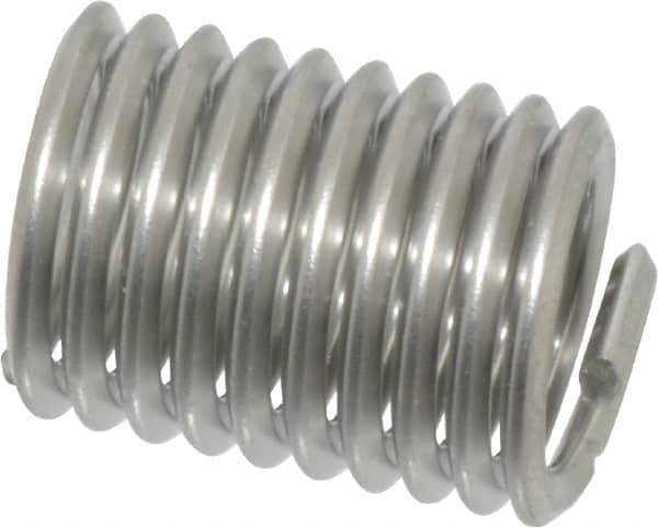 Recoil - 3/8-16 UNC, 3/4" OAL, Free Running Helical Insert - 10 Free Coils, Tanged, Stainless Steel, Bright Finish, 2D Insert Length - Americas Industrial Supply