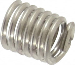 Recoil - #4-40 UNC, 0.224" OAL, Free Running Helical Insert - 6-3/4 Free Coils, Tanged, Stainless Steel, Bright Finish, 2D Insert Length - Exact Industrial Supply