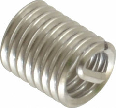 Recoil - #8-32 UNC, 0.328" OAL, Free Running Helical Insert - 8-3/8 Free Coils, Tanged, Stainless Steel, Bright Finish, 2D Insert Length - Exact Industrial Supply