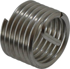 Recoil - 7/16-20 UNF, 0.438" OAL, Free Running Helical Insert - 6-5/8 Free Coils, Tanged, Stainless Steel, Bright Finish, 1D Insert Length - Americas Industrial Supply