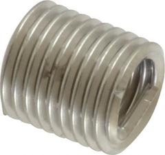 Recoil - M6x1.00 Metric Coarse, 12mm OAL, Free Running Helical Insert - 9-1/2 Free Coils, Tanged, Stainless Steel, Bright Finish, 2D Insert Length - Americas Industrial Supply