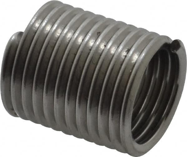 Recoil - M12x1.75 Metric Coarse, 24mm OAL, Free Running Helical Insert - Tanged, Stainless Steel, Bright Finish, 2D Insert Length - Exact Industrial Supply