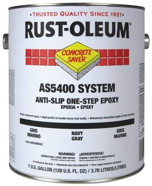 Rust-Oleum - 1 Gal Kit Gloss Silver Gray Antislip Epoxy - 40 to 60 Sq Ft/Gal Coverage, <250 g/L VOC Content - Americas Industrial Supply