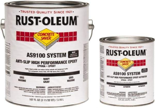 Rust-Oleum - 1 Gal Kit Gloss Navy Gray Antislip Epoxy - 40 to 60 Sq Ft/Gal Coverage, <250 g/L VOC Content - Americas Industrial Supply