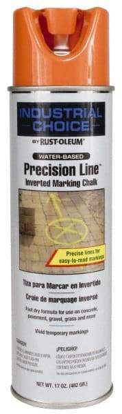 Rust-Oleum - 17 fl oz Orange Marking Chalk - 500' to 530' Coverage at 1-1/4" Wide, Water-Based Formula - Americas Industrial Supply