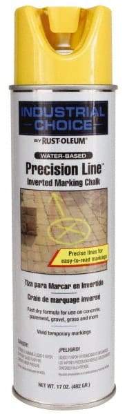 Rust-Oleum - 17 fl oz Yellow Marking Chalk - 500' to 530' Coverage at 1-1/4" Wide, Water-Based Formula - Americas Industrial Supply