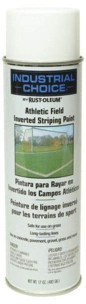 Rust-Oleum - 17 fl oz White Striping Paint - 100' to 200' Coverage at 3" Wide, Water-Based Formula - Americas Industrial Supply