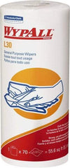 WypAll - L30 Dry General Purpose Wipes - Small Roll, 10-3/8" x 11" Sheet Size, White - Americas Industrial Supply