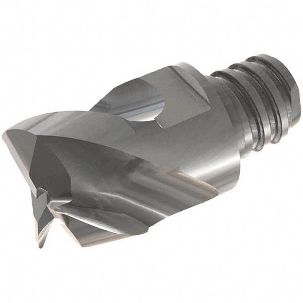 Iscar - MM EA Grade IC08 Carbide End Milling Tip Insert - Uncoated, 2 Flutes, 10mm Cutting Diam, 7mm Depth of Cut, 13mm Extension, 0.0394" Cnr Rad, 45° Helix - Americas Industrial Supply