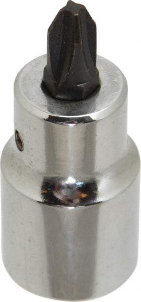Proto - 1/2" Drive, #3 Point, Phillips Screwdriver Socket - 2-5/32" OAL - Americas Industrial Supply