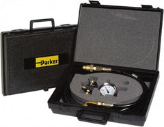 Parker - Accumulator Charging & Gauge Assembly - Includes 3,000 psi Gage, Charging Assembly, Gas Bleeder Valve, Charging Hose and Carrying Case, Use with Hydraulic Accumulators - Americas Industrial Supply