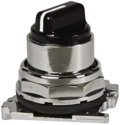 Eaton Cutler-Hammer - 30-1/2mm Mount Hole, 3 Position, Knob Operated, Selector Switch with Cam and Cap - Black, Maintained (MA) - Americas Industrial Supply