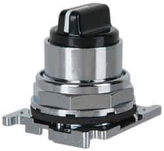 Eaton Cutler-Hammer - 30-1/2mm Mount Hole, 3 Position, Knob Operated, Selector Switch with Cam and Cap - Black, Maintained (MA) - Americas Industrial Supply