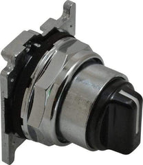 Eaton Cutler-Hammer - 30-1/2mm Mount Hole, 3 Position, Knob Operated, Selector Switch with Cam and Cap - Black, Maintained (MA) - Momentary (MO) - Americas Industrial Supply