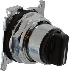 Eaton Cutler-Hammer - 30-1/2mm Mount Hole, 3 Position, Knob Operated, Selector Switch with Cam and Cap - Black, Maintained (MA) - Momentary (MO) - Americas Industrial Supply