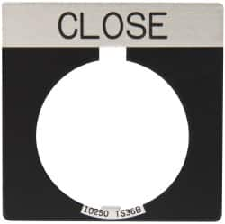 Eaton Cutler-Hammer - Square, Legend Plate - Close - Black Background, 30-1/2mm Hole Diameter - Americas Industrial Supply